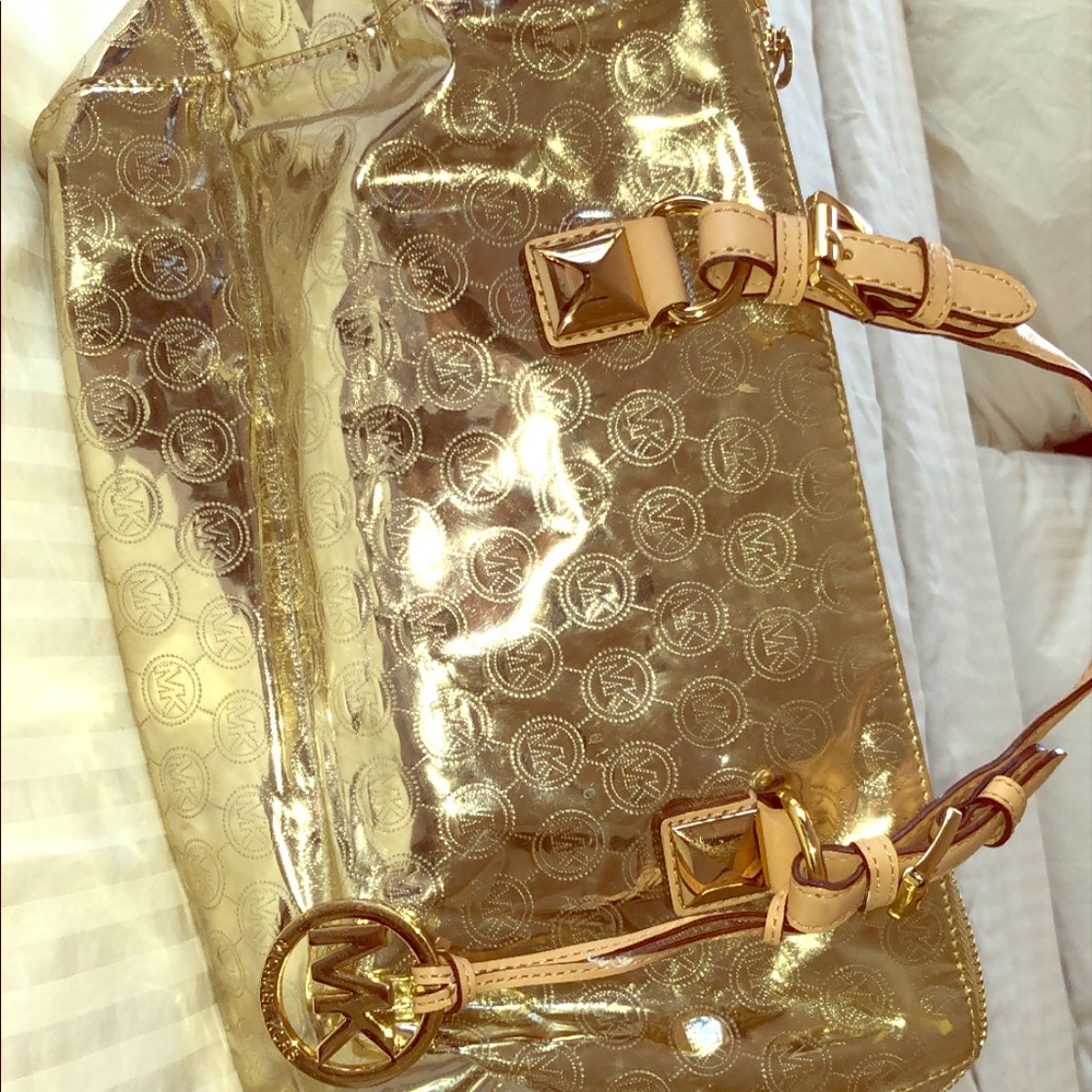 Michael Kors Authenticate Gold Purse